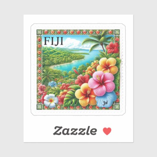 Fidschi-Briefmarke Classic Aufkleber (Blatt)