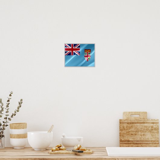 Fidschi - Flag Wave - Poster (Küche)