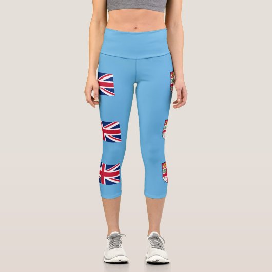 Fidschi-Flagge Capri Leggings (Vorderseite)