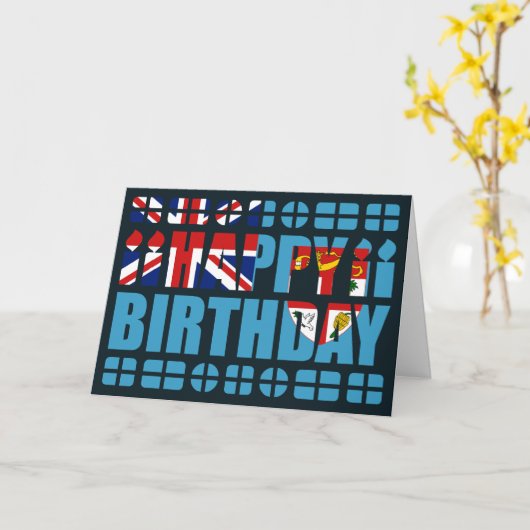 Fidschi-Flagge Geburtskarte Karte (Gelbe Blume)