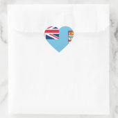 Fidschi-Flagge Herz-Aufkleber (Tasche)