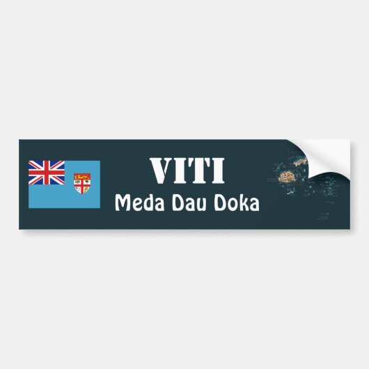 Fidschi-Flagge + Karte Autoaufkleber (Vorne)