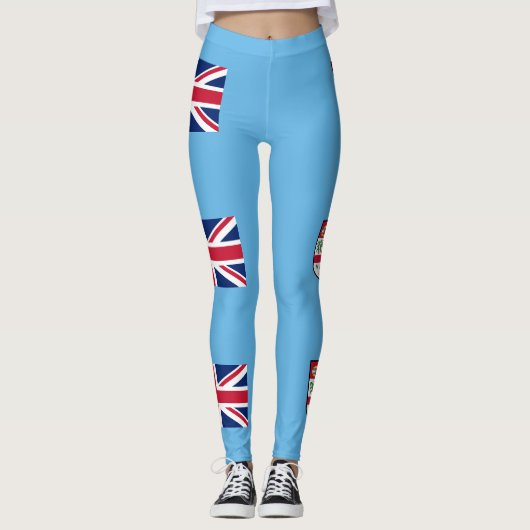 Fidschi-Flagge Leggings (Vorderseite)