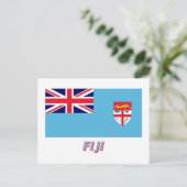 Fidschi-Flagge mit Name Postkarte (Stehend Vorderseite)