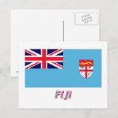 Fidschi-Flagge mit Name Postkarte (Vorne/Hinten)