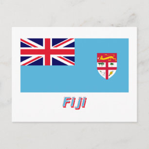 Fidschi-Flagge mit Name Postkarte