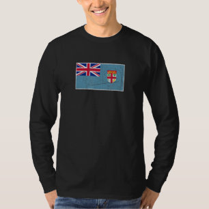 Fidschi-Flagge mit Vintagen finnischen Nationalfar T-Shirt