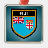 Fidschi-Flagge Ornament Aus Metall (Vorne)