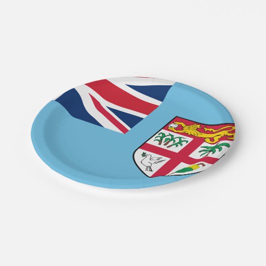 Fidschi-Flagge Pappteller (Schrägansicht)