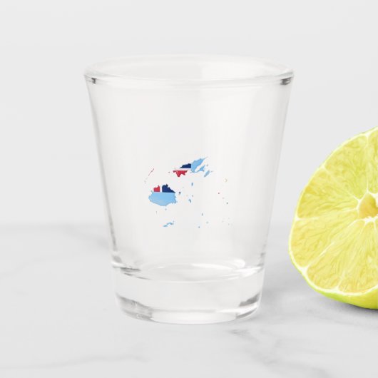 Fidschi-Flagge und Karte Schnapsglas (Vorderseite)