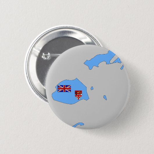 Fidschi-Flaggenkarte Button (Vorne & Hinten)
