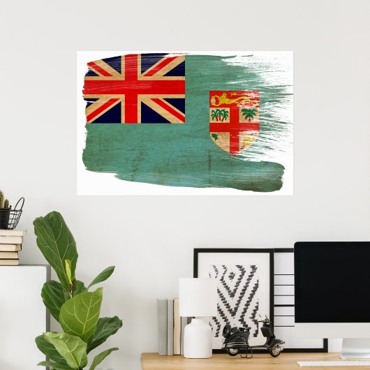 Fidschi-Flaggenposter Poster (Heimbüro)