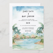 Fidschi-Insel-Hochzeit in Urlaubsort Einladung (Vorne/Hinten)