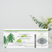 Fidschi-Inseln Boarding Pass Wedding Einladung (Stehend Vorderseite)