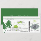 Fidschi-Inseln Boarding Pass Wedding Einladung (Vorne/Hinten)
