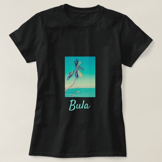 Fidschi-Inseln Bula Kokospalmen T-Shirt (Design vorne)