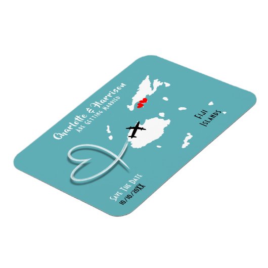 Fidschi-Inseln - Hochzeitsziel Save the Date Magnet (Linke Seite)