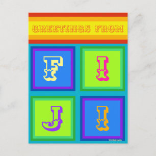 Fidschi Inseln Ozeanien farbenfrohe Ferien Postkar Feiertagspostkarte