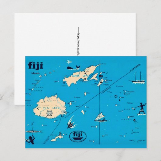 Fidschi-Inseln Postkarte (Vorne/Hinten)