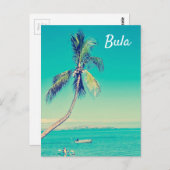 Fidschi-Inseln Vintage Kokospalmen Postkarte (Vorne/Hinten)