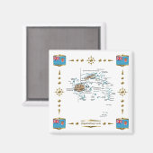 Fidschi-Karte + Flaggen-Magnet Magnet (Vorderseite/Rückseite)