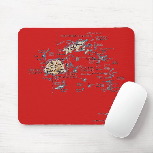 Fidschi-Karte Mousepad (Mit Mouse)