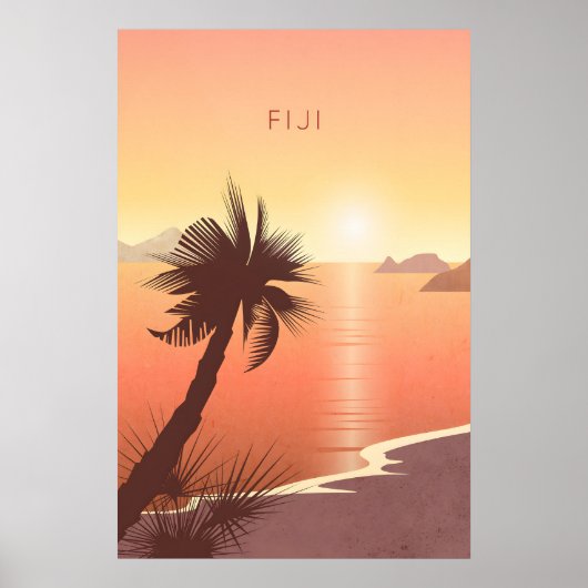 Fidschi Minimal Reiseplakat Poster (Vorne)