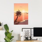 Fidschi Minimal Reiseplakat Poster (Heimbüro)