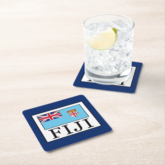 Fidschi Rechteckiger Pappuntersetzer (Vor Ort)