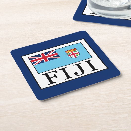 Fidschi Rechteckiger Pappuntersetzer (angewinkelt)
