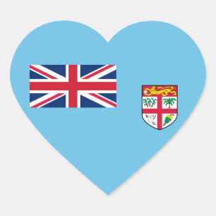 Fidschi - Staatsflagge Fidschis Herz-Aufkleber