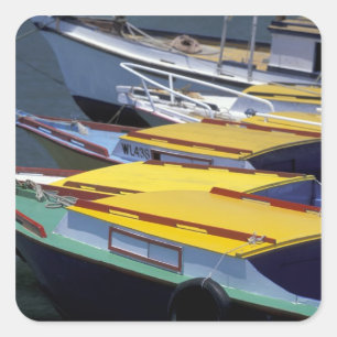 Fidschi, Viti Levu, Lautoka, kleine Boote im Hafen Quadratischer Aufkleber