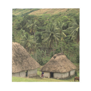 Fidschi, Viti Levu, Navala, traditionelle Bure-Häu Notizblock