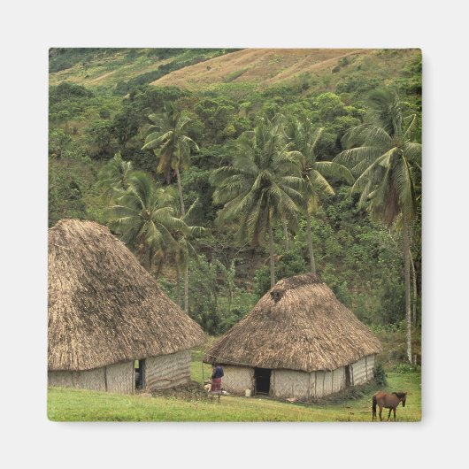 Fidschi, Viti Levu, Navala, Traditionelle Heime Magnet (Vorne)