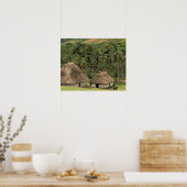 Fidschi, Viti Levu, Navala, Traditionelle Heime Poster (Küche)