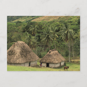 Fidschi, Viti Levu, Navala, Traditionelle Heime Postkarte