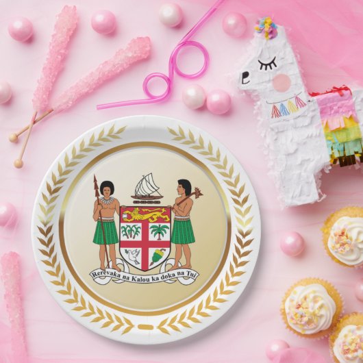 Fidschi-Wappen Pappteller (Party)