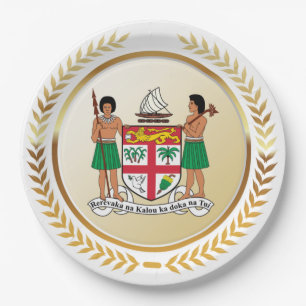 Fidschi-Wappen Pappteller
