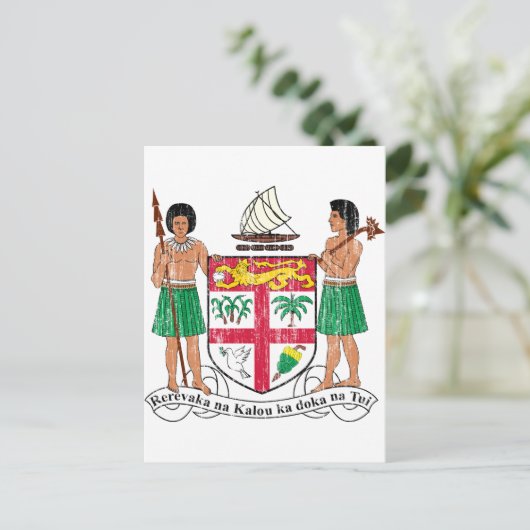 Fidschi-Wappen Postkarte (Stehend Vorderseite)