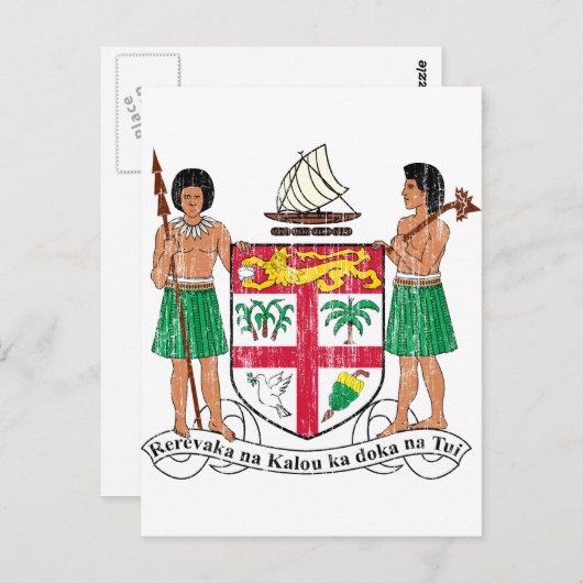 Fidschi-Wappen Postkarte (Vorne/Hinten)