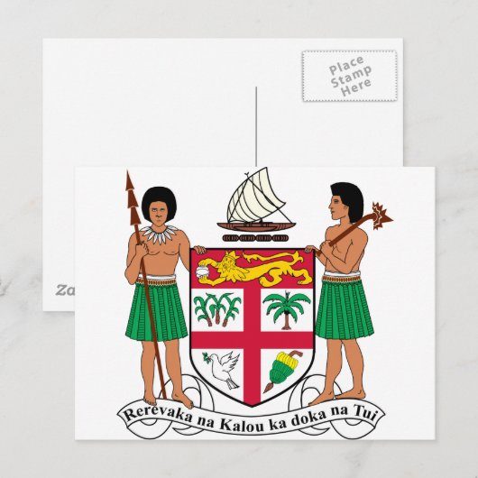 Fidschi-Wappen Postkarte (Vorne/Hinten)