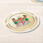 Fidschi-Wappen Runder Pappuntersetzer (Angewinkelt)