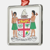 Fidschi-Wappen Silbernes Ornament (Links)
