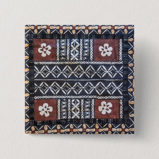 Fidschitapa-Stoff-Druck-Knopf Button (Vorderseite)