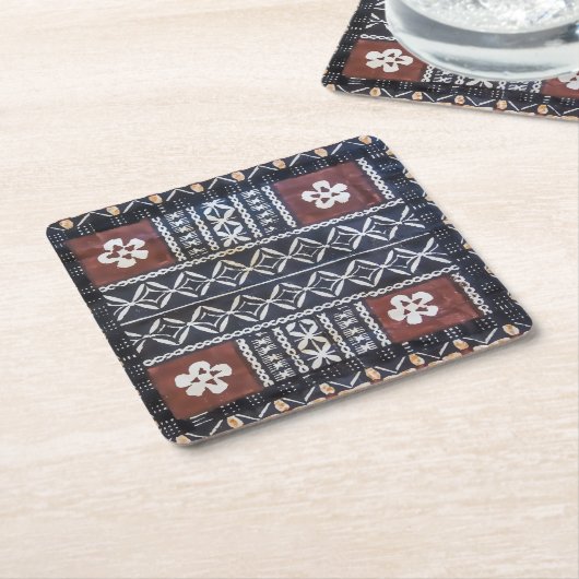 Fidschitapa-Stoff-Druck-Untersetzer Rechteckiger Pappuntersetzer (angewinkelt)