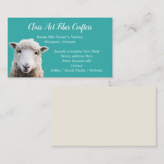 Fiebergarne, Garne, Flechtwerk, Geschäft C Visitenkarte (Vorne/Hinten)