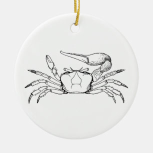Fiedler-Krabben-Illustration (Linie Kunst) Keramik Ornament