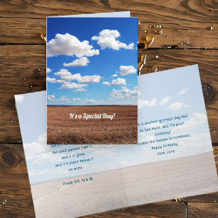 "Field and Sky Birthday Scripture Days" Karte