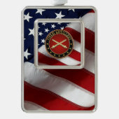Field Artillery Branch Insignia Special Edition Rahmen-Ornament Silber (Vorderseite)