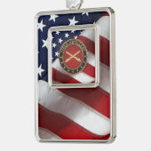 Field Artillery Branch Insignia Special Edition Rahmen-Ornament Silber (Links)